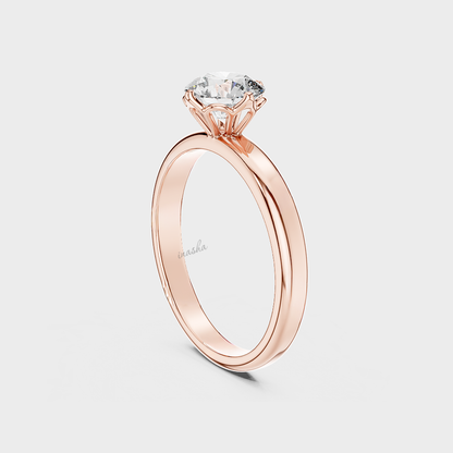 Sustainable lab grown diamond ring round cut