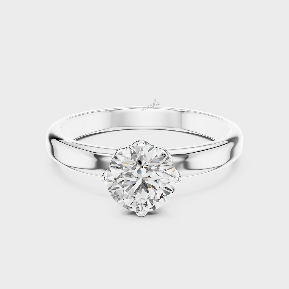 1 ct round cut lab grown diamond ring white gold