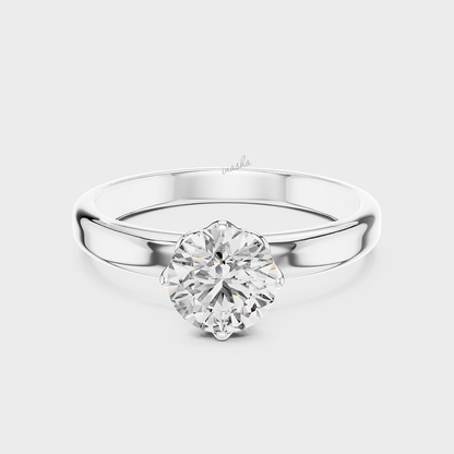 1 ct round cut lab grown diamond ring white gold