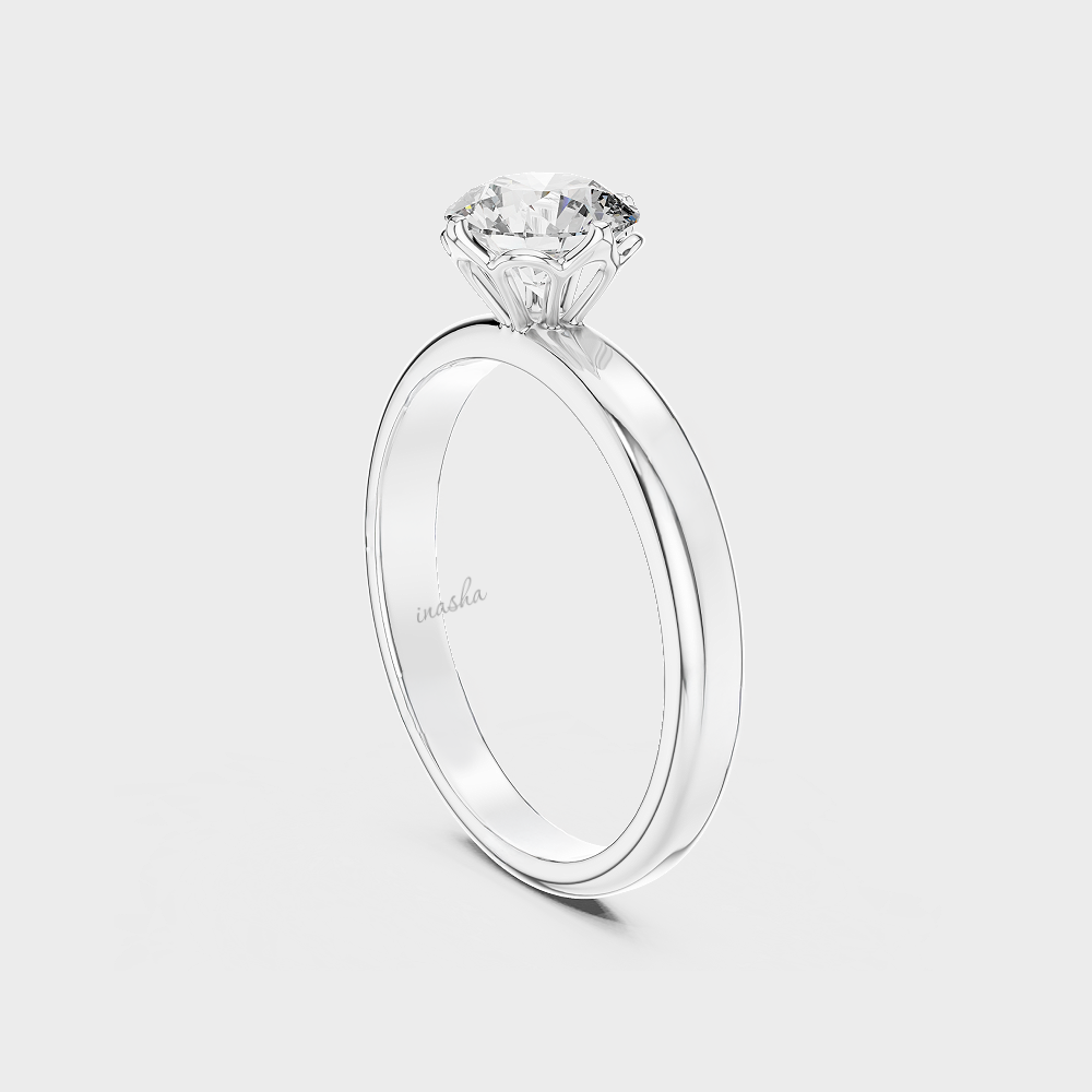 Platinum lab grown diamond ring round cut