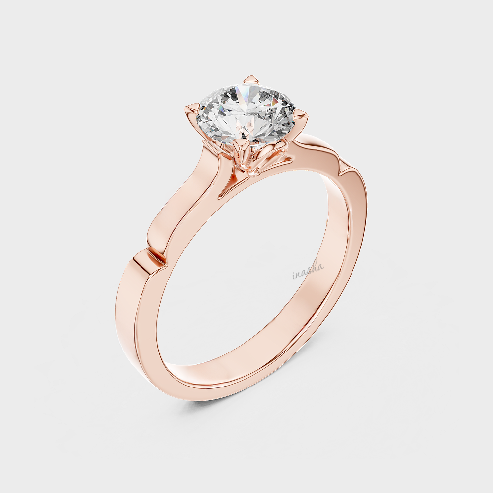 Rose gold lab grown diamond ring round cut 1 carat