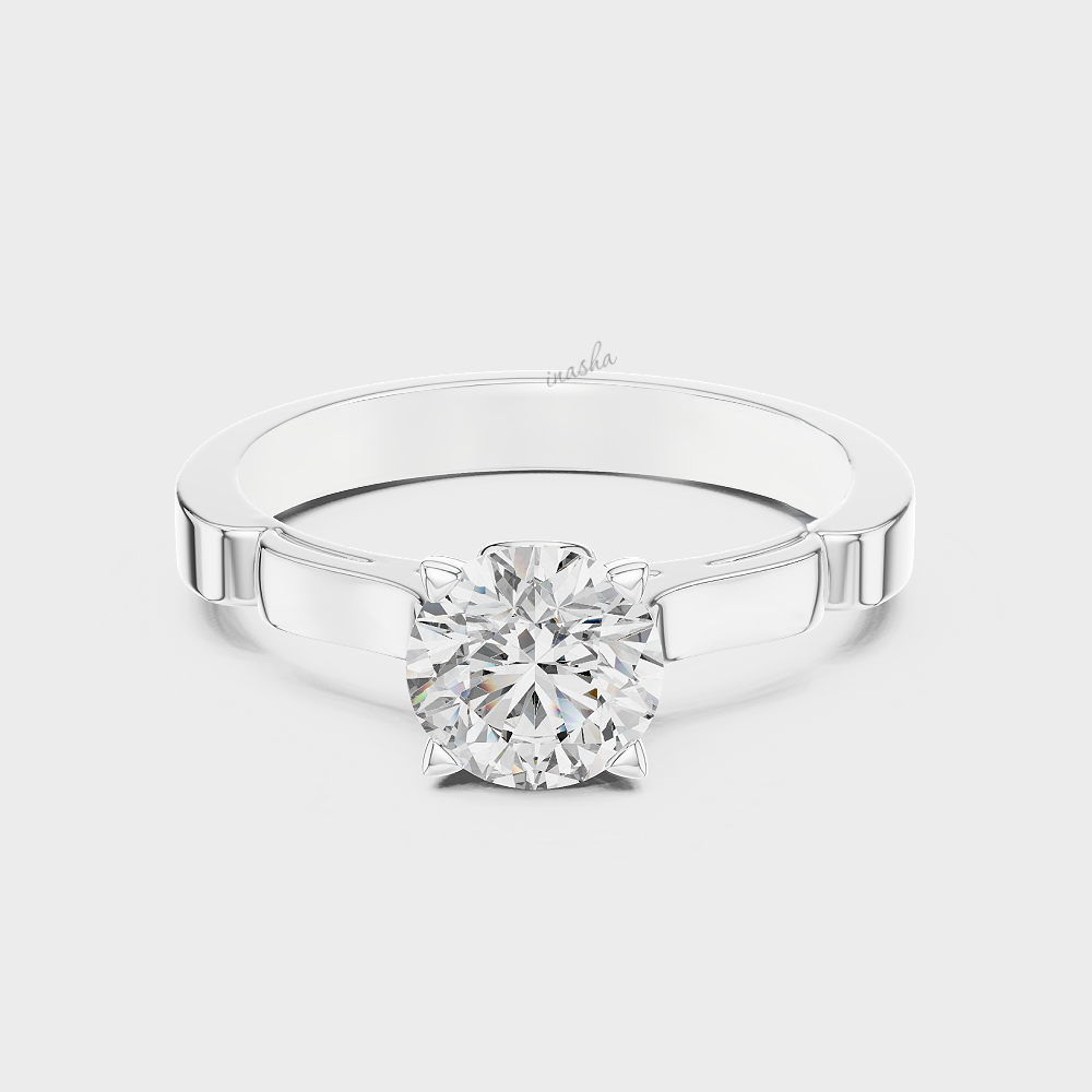 Classic round cut lab grown diamond ring