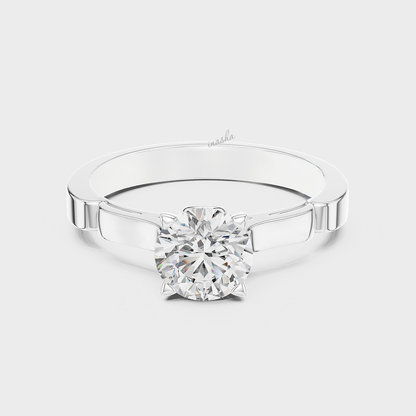 Classic round cut lab grown diamond ring