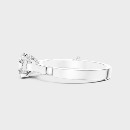1 ct round cut lab grown diamond ring white gold