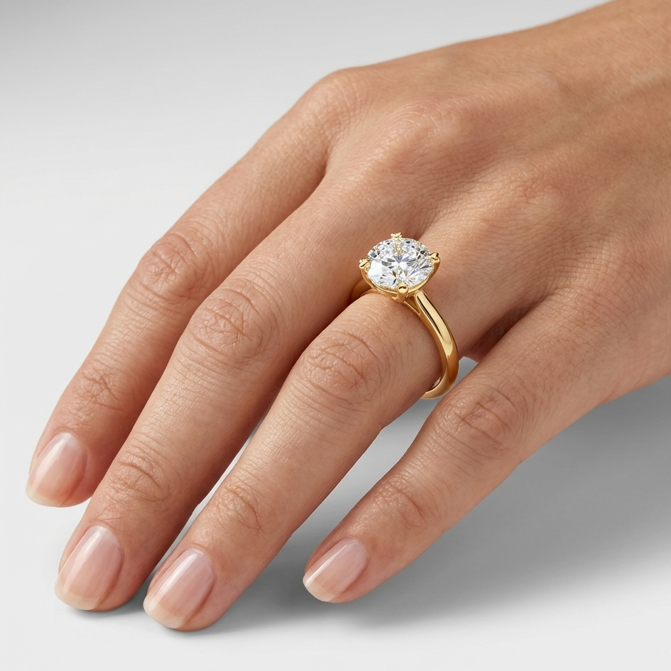 Yellow Gold Solitaire Ring With Brilliant Ethical Diamonds