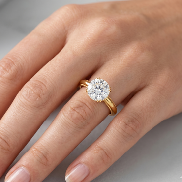 Yellow Gold Solitaire Ring With Brilliant Ethical Diamonds
