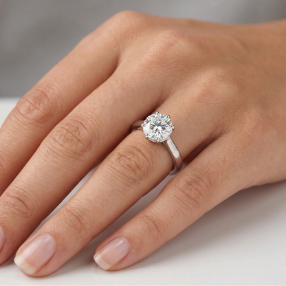 Premium White Gold Round-Shaped Lab-Grown Diamond Ring