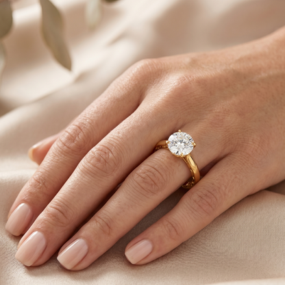Yellow Gold Solitaire Ring With Brilliant Ethical Diamonds