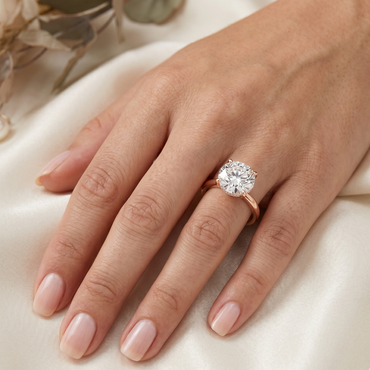  Rose Gold Engagement Ring With A Brilliant Sustainable Diamond Hidden Halo