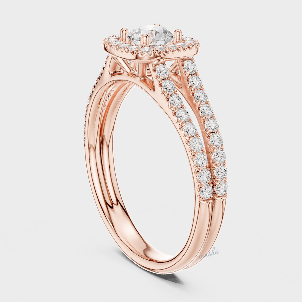 Hallmarked Gold  Lab Grown Diamond Engagement Ring In Rose