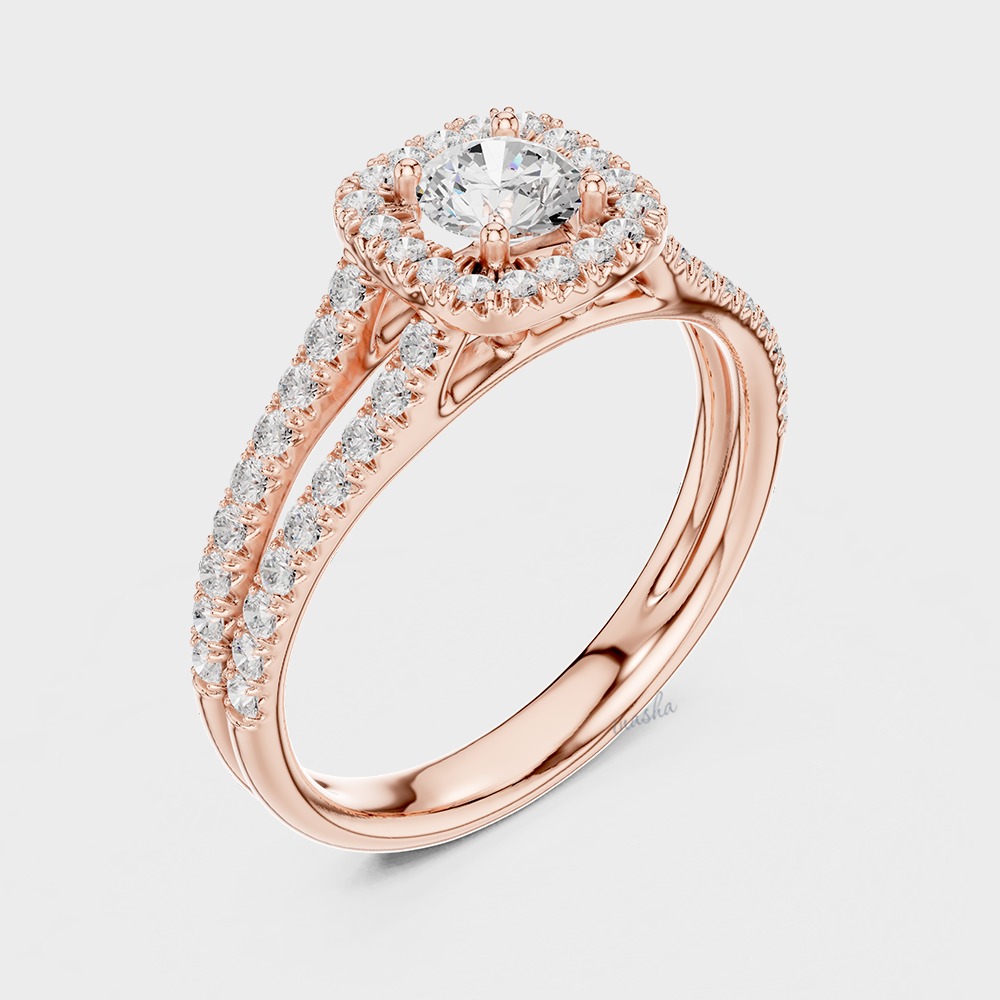 Premium Lab Grown Diamond Ring in Rose Gold