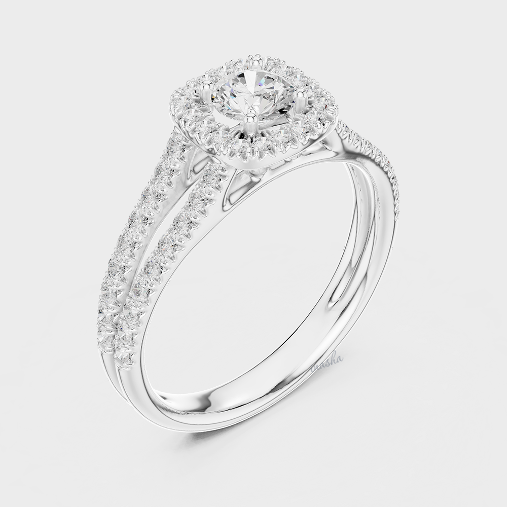 Elegant Lab Grown Diamond Engagement Ring in White gold
