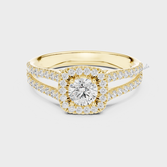Lab Grown Diamond Engagement Ring in Yellow Gold