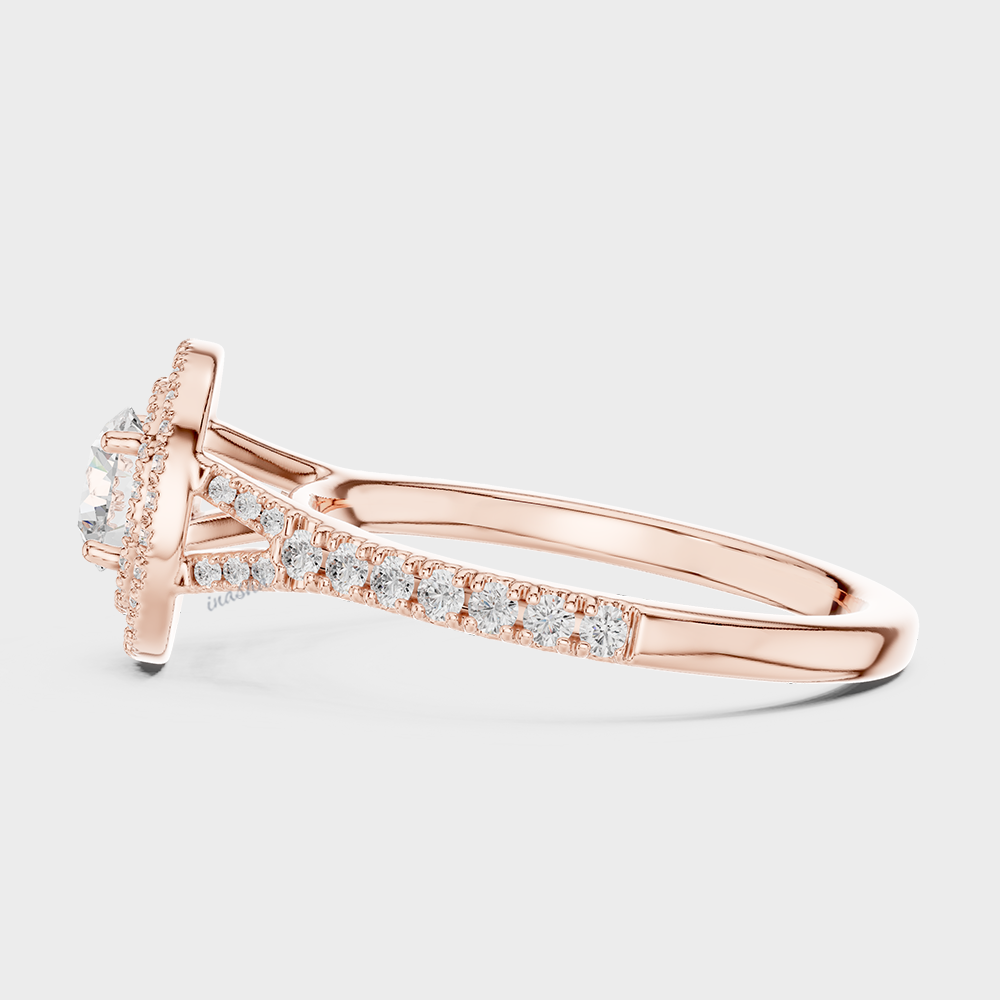 Certified Lab Grown Diamond Engagement Ring in Rose Gold