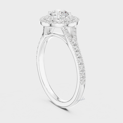 Luxury Lab Grown Diamond Double Halo Ring in Platinum