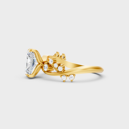 Elegant Radiant Proposal Ring In Yellow Gold