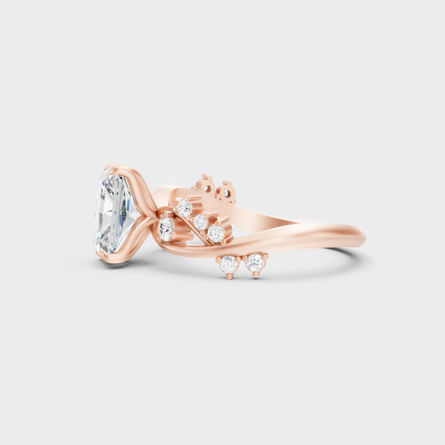 Ethical Lab Grown Radiant Ring In Rose Gold
