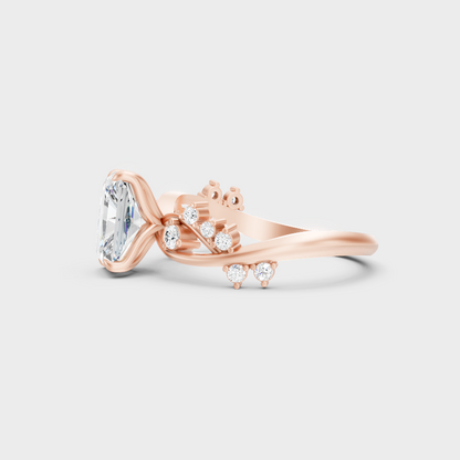 Ethical Lab Grown Radiant Ring In Rose Gold