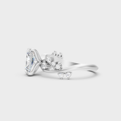 White Gold Certified Radiant Diamond Ring Elegant Design