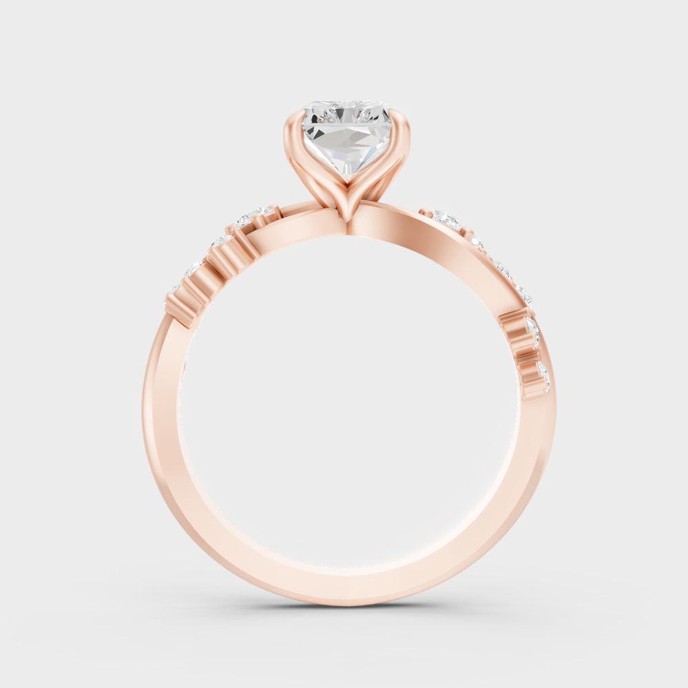 Rose Gold Luxury Radiant Diamond Engagement Jewelry