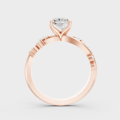 Rose Gold Luxury Radiant Diamond Engagement Jewelry