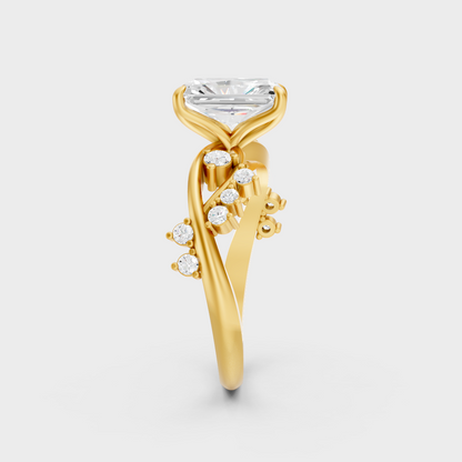 Yellow Gold Radiant Statement Ring Luxury Jewelry