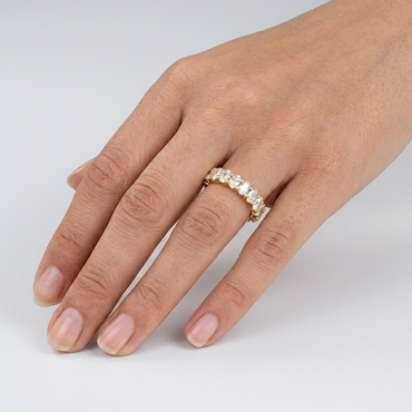 Oval Diamond Eternity Band Ring In 9K Yellow Gold
