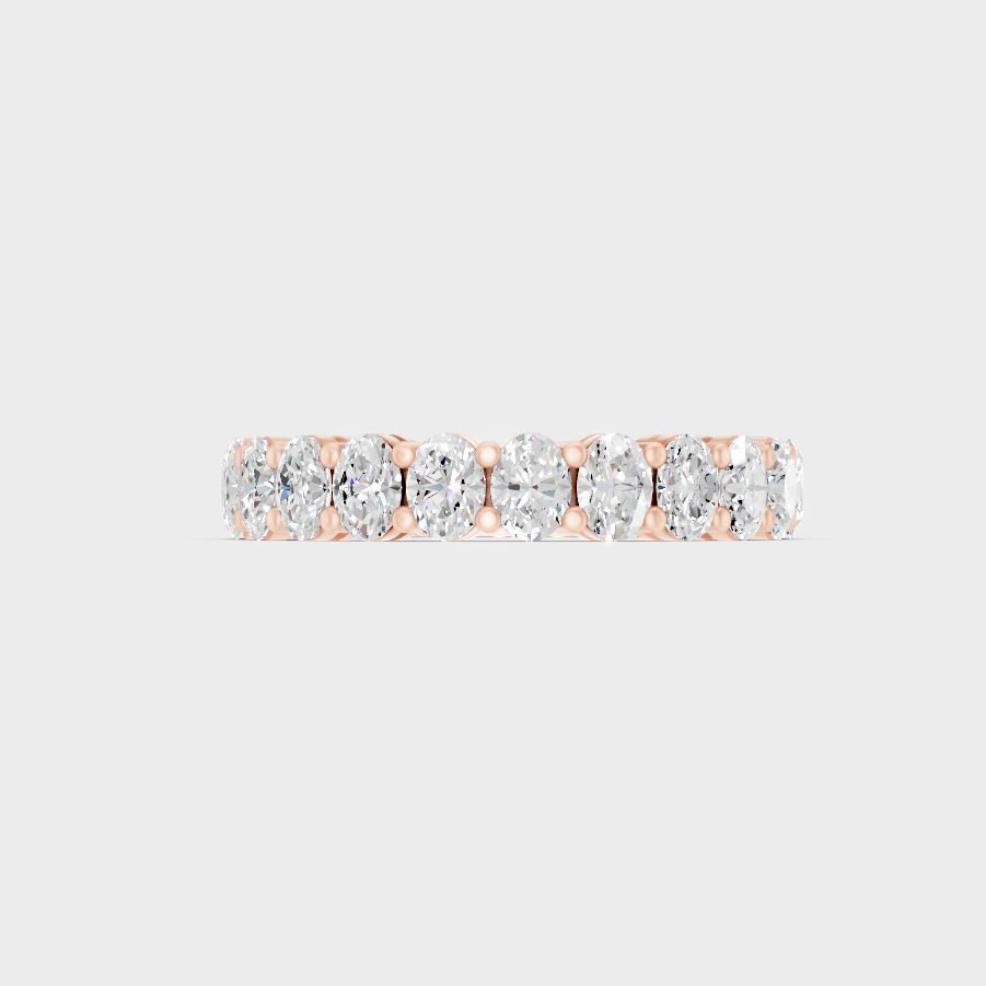 Rose Gold Oval Lab Grown Diamond Eternity Ring Elegant Style