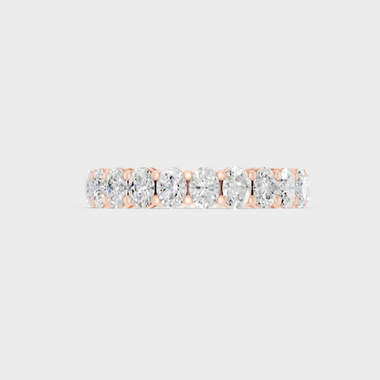 Rose Gold Oval Lab Grown Diamond Eternity Ring Elegant Style