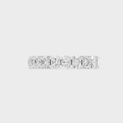 White Gold Certified Oval Diamond Band Elegant Style
