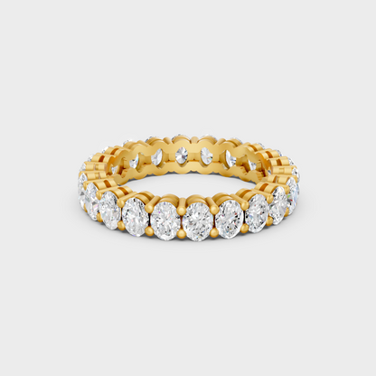 Luxury Oval Diamond Eternity Band Ring In Yellow Gold