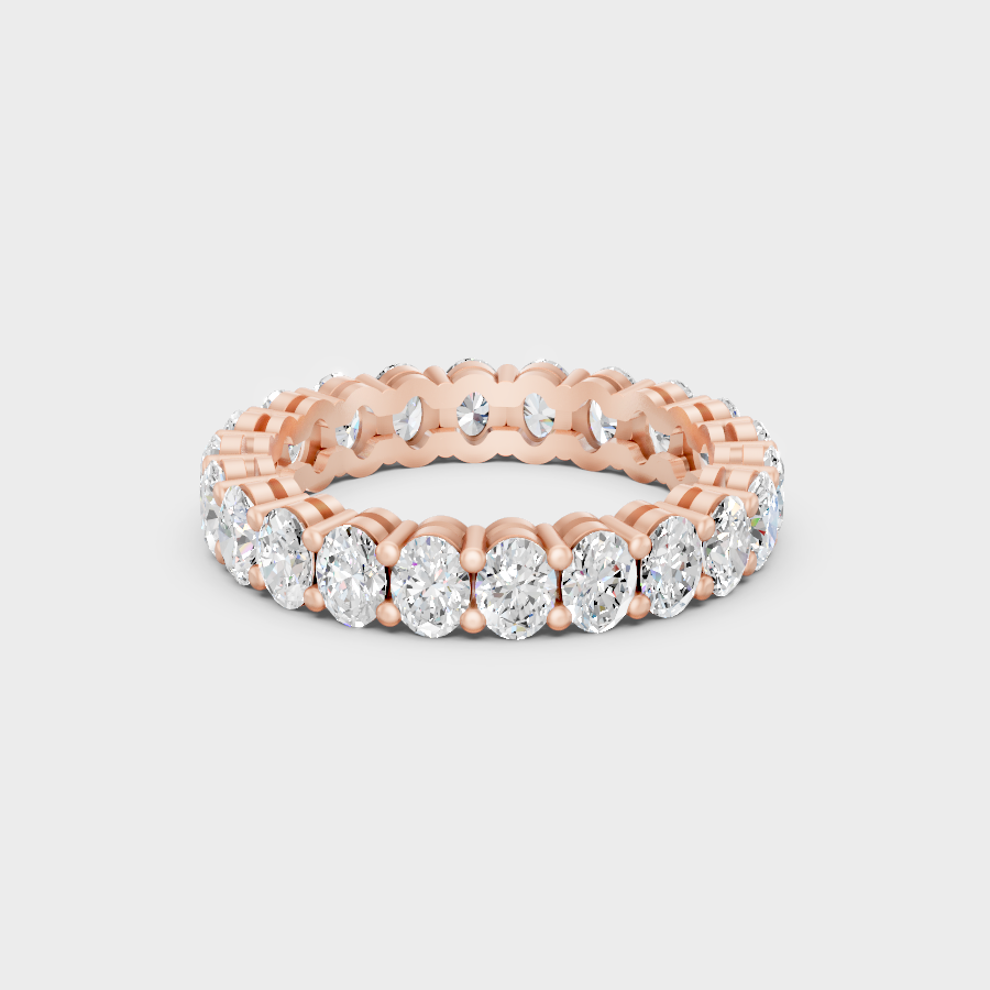 Ethical Lab Grown Oval Eternity Ring In Rose Gold