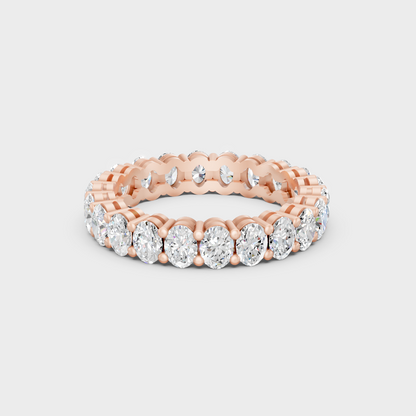 Ethical Lab Grown Oval Eternity Ring In Rose Gold