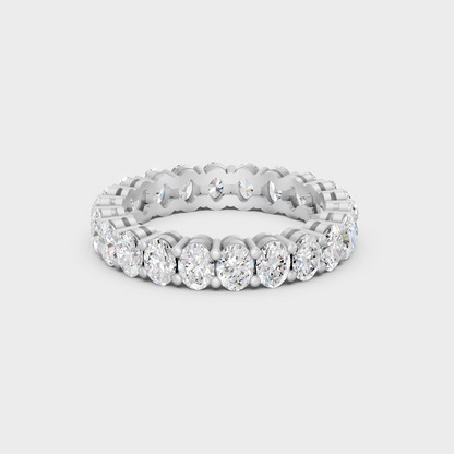 White Gold Oval Diamond Eternity Band Fine Jewelry
