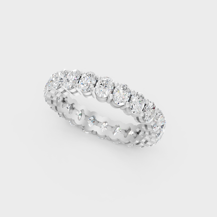 Platinum Oval Cut Diamond Eternity Ring Timeless Elegance