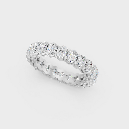 Platinum Oval Cut Diamond Eternity Ring Timeless Elegance