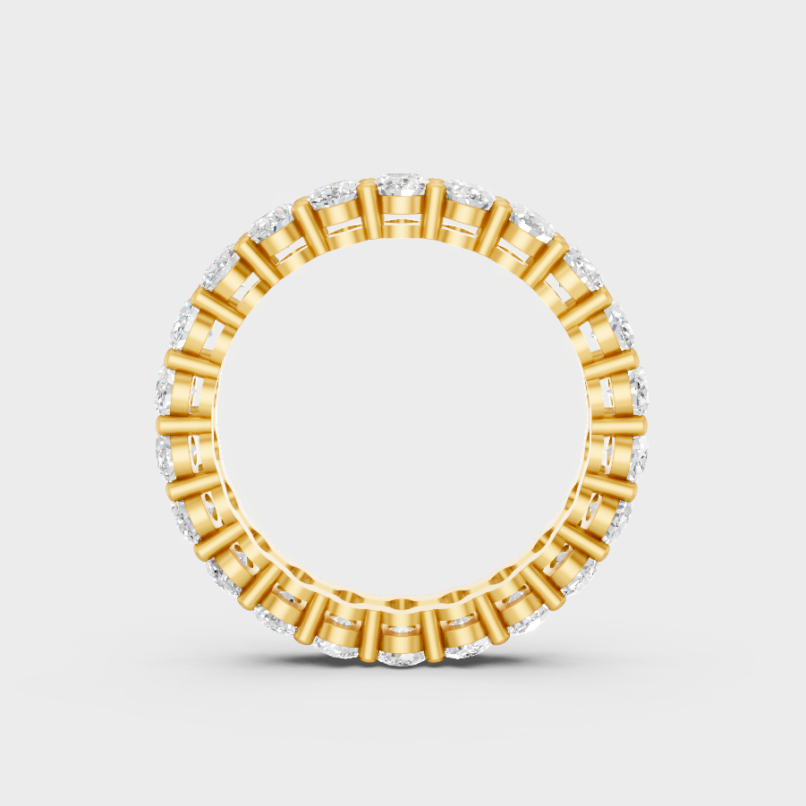 Yellow Gold Oval Diamond Anniversary Band Luxury Design