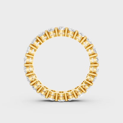 Yellow Gold Oval Diamond Anniversary Band Luxury Design