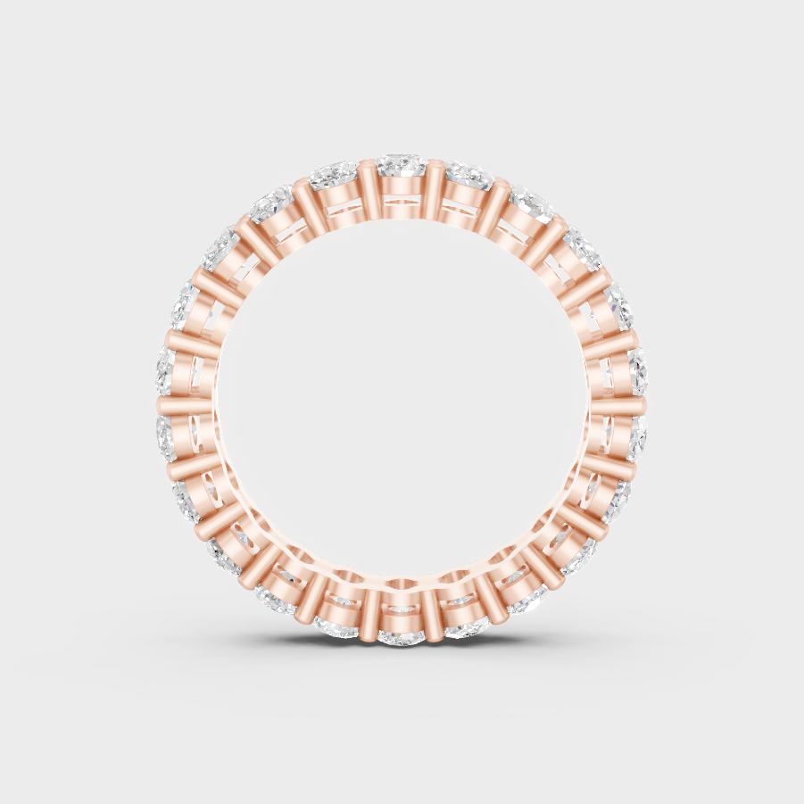 Rose Gold Luxury Oval Diamond Eternity Ring For Women