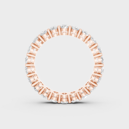 Rose Gold Luxury Oval Diamond Eternity Ring For Women