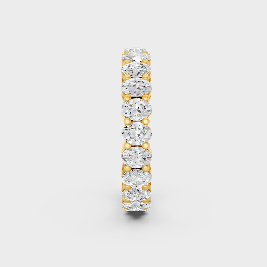 Yellow Gold Oval Statement Eternity Band Luxury Jewelry