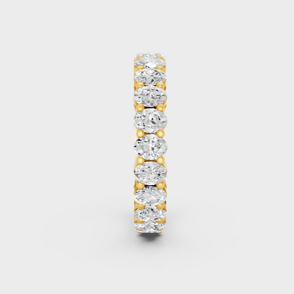 Yellow Gold Oval Statement Eternity Band Luxury Jewelry