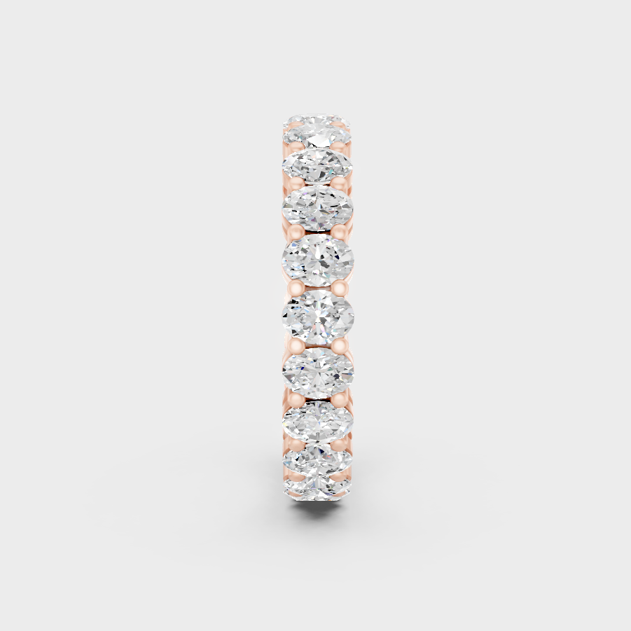 Oval Cut Lab Diamond Eternity Band In Rose Gold Luxury Style
