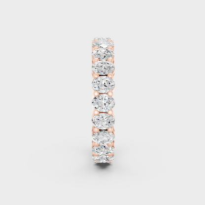 Oval Cut Lab Diamond Eternity Band In Rose Gold Luxury Style