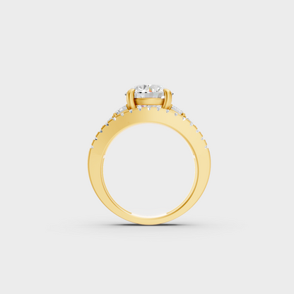 Yellow Gold Round Statement Ring Luxury Jewelry