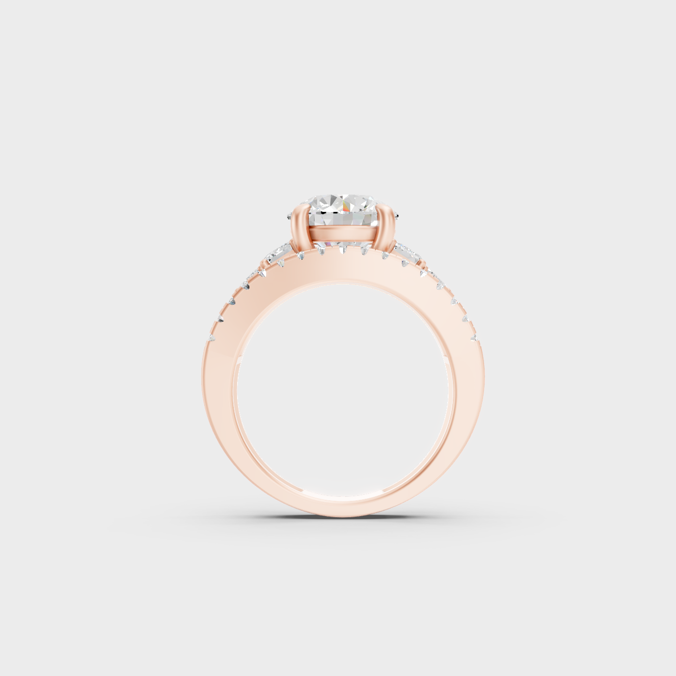 Round Cut Lab Diamond Solitaire Ring In Rose Gold Elegant Design