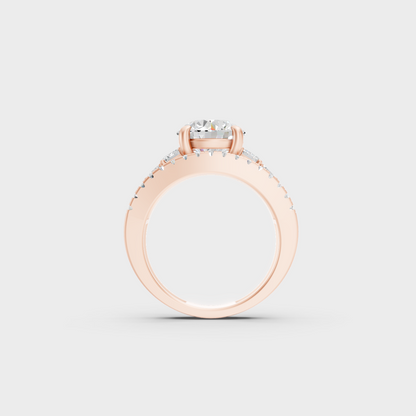 Round Cut Lab Diamond Solitaire Ring In Rose Gold Elegant Design