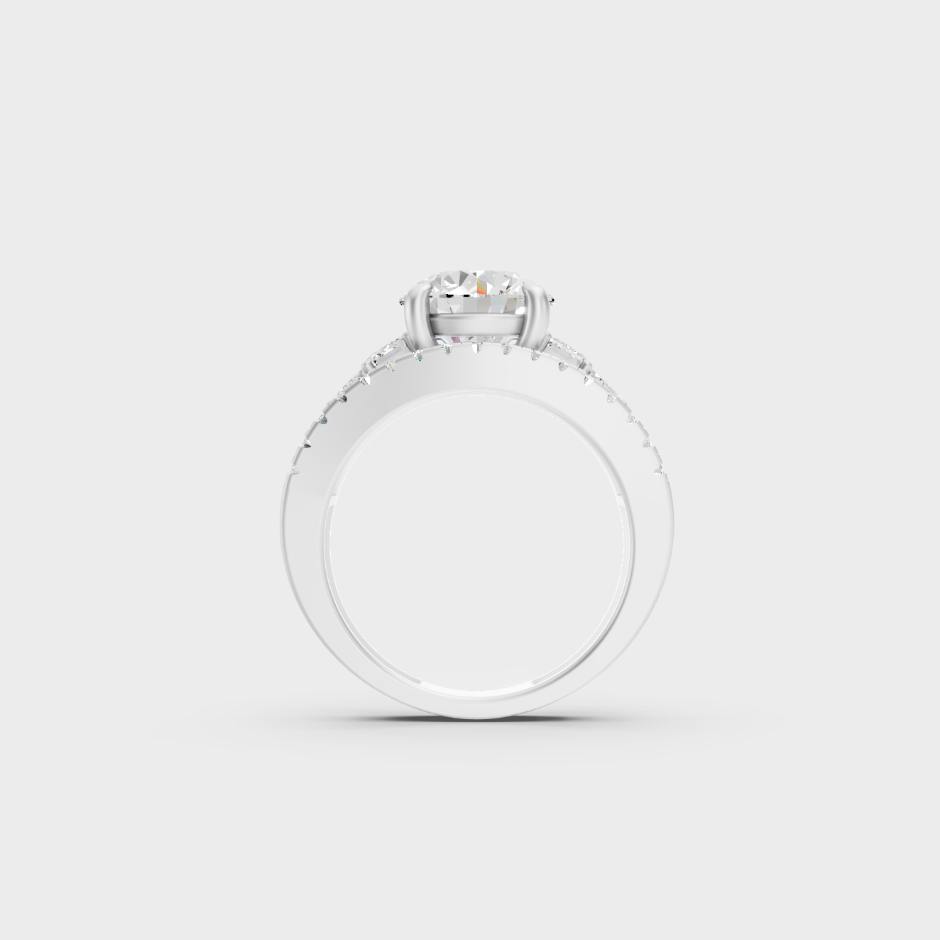 Premium Platinum Round Diamond Solitaire Ring Fine Jewelry