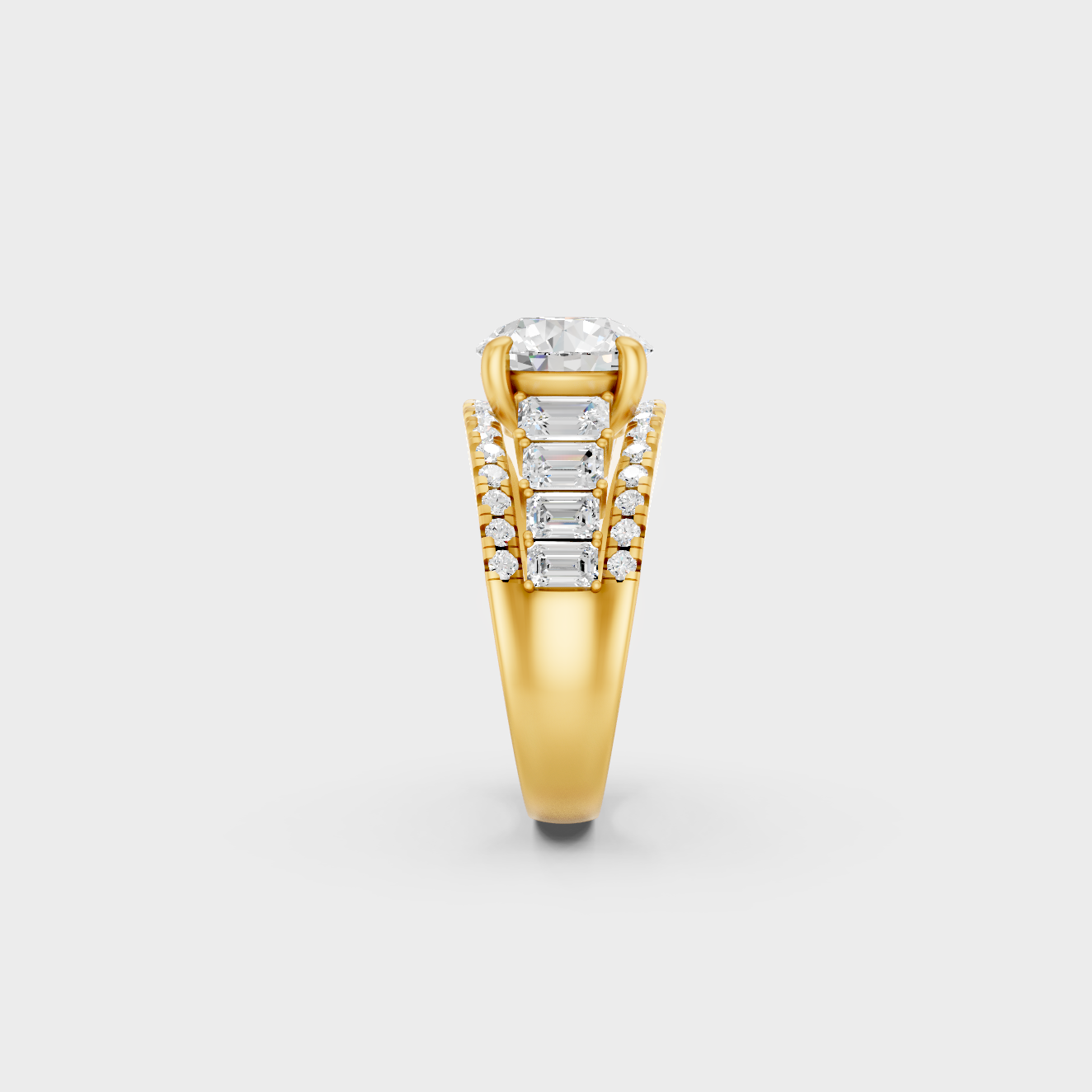 Elegant Round Proposal Ring In Yellow Gold
