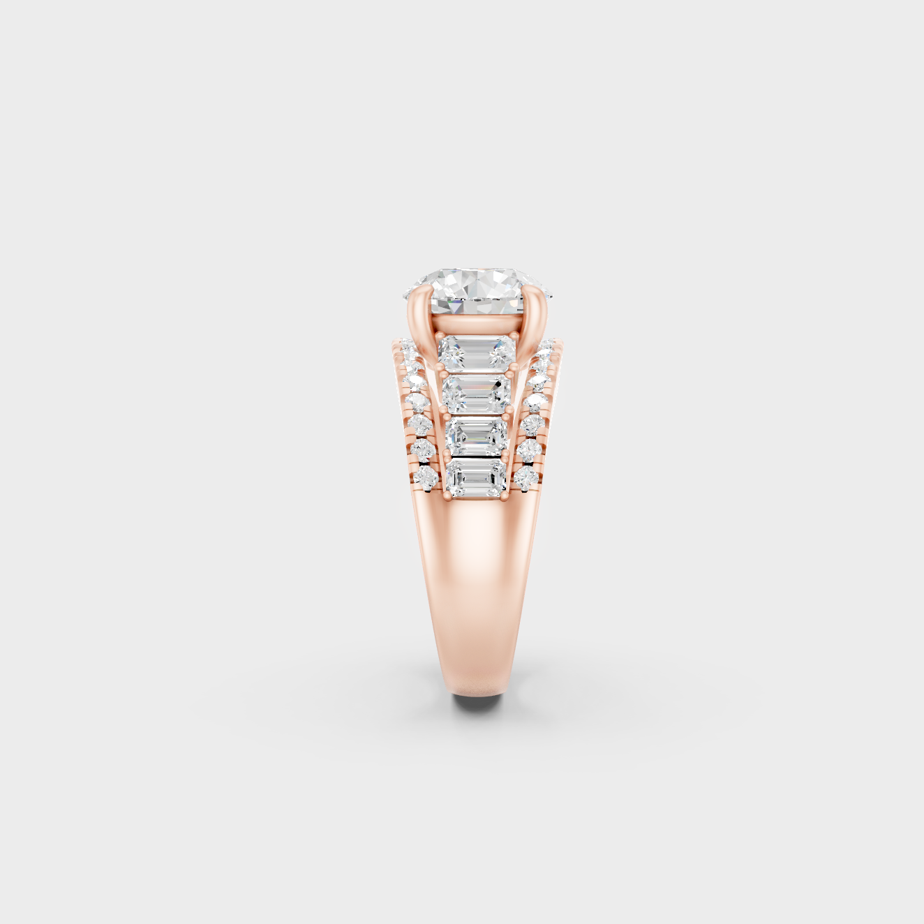 Rose Gold Round Lab Grown Diamond Ring Elegant Luxury Style